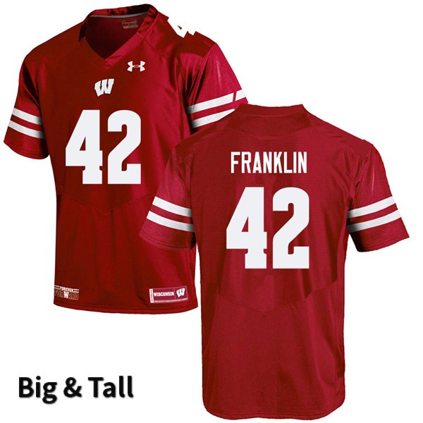 Wisconsin Badgers Men's #42 Jaylan Franklin NCAA Under Armour Authentic Red Big & Tall College Stitched Football Jersey UM40V03SH